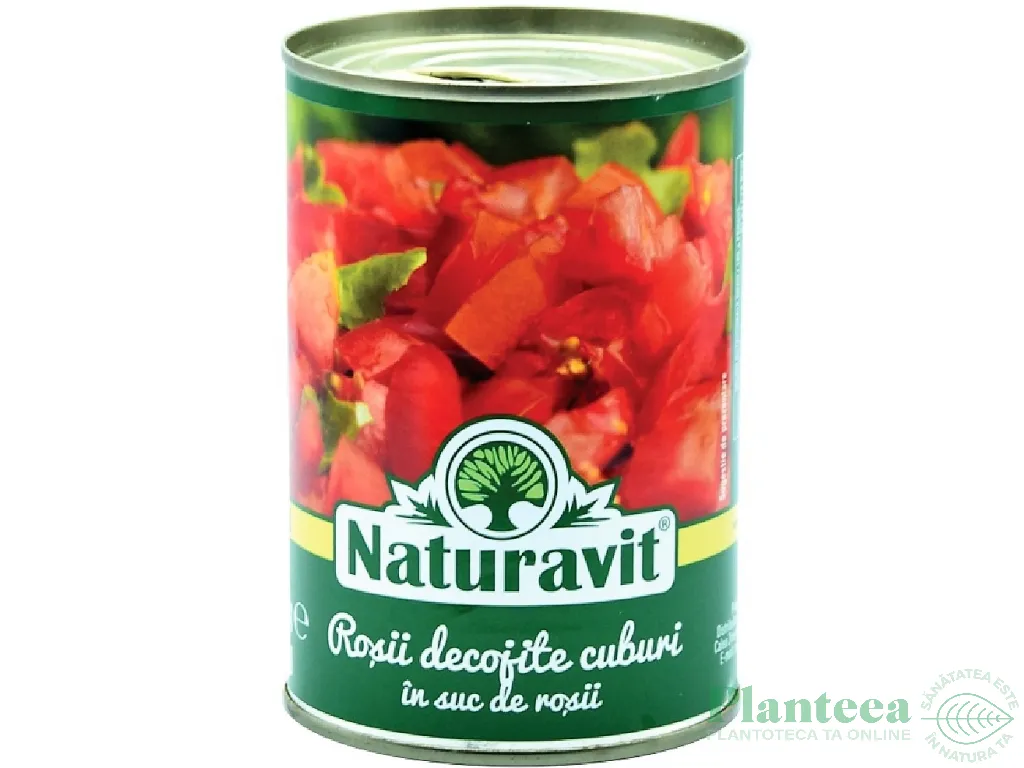 Rosii decojite cuburi in suc propriu 425ml - NATURAVIT