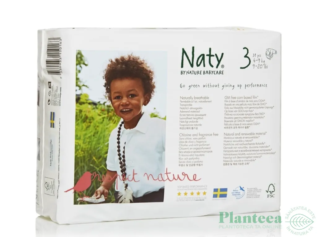 Scutece eco nr3 {4~9kg} 31b - NATY