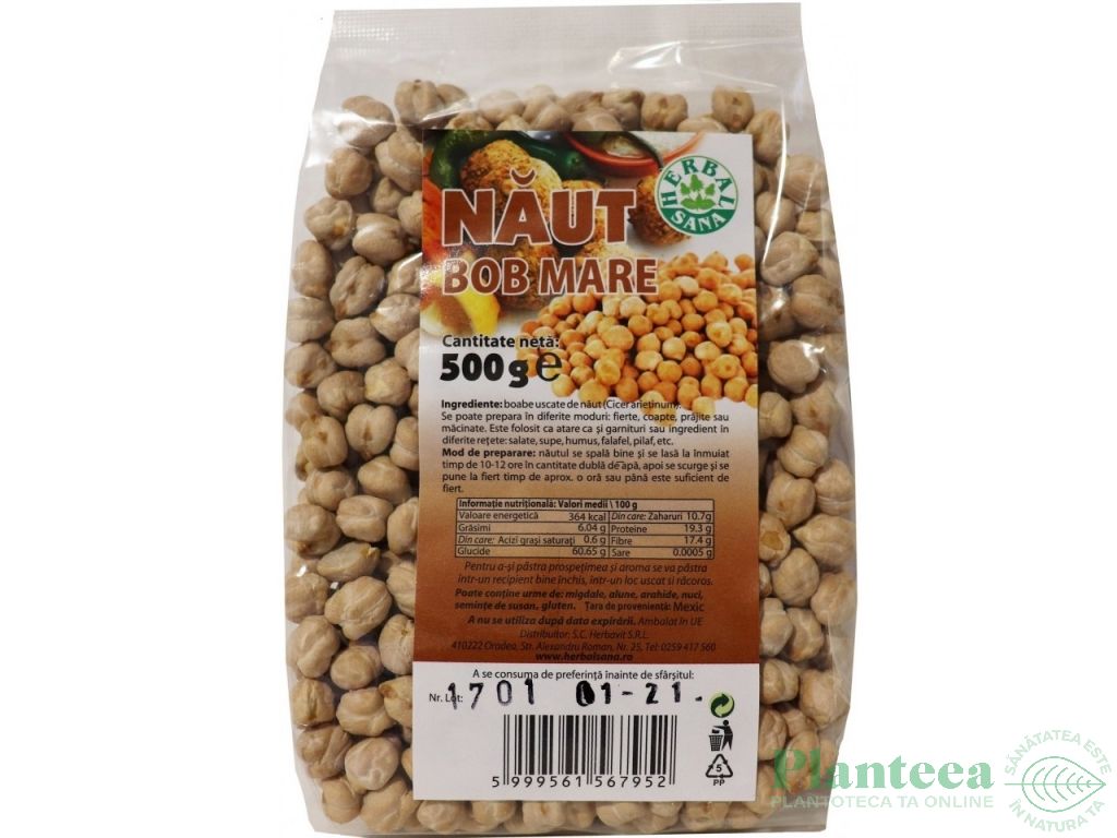 Naut bob mare boabe 500g - HERBAL SANA