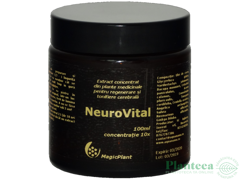 Extract concentrat plante medicinale regenerare tonifiere cerebrala NeuroVital 100ml - AQUA NANO