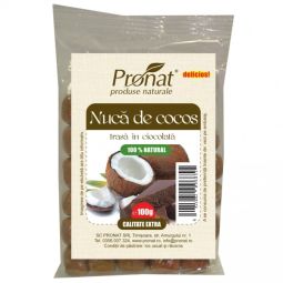 Boabe cocos invelite ciocolata lapte 100g - PRONAT