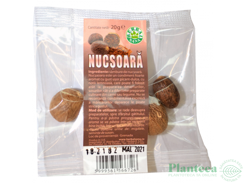 Condiment nucsoara intreaga 20g - HERBAL SANA