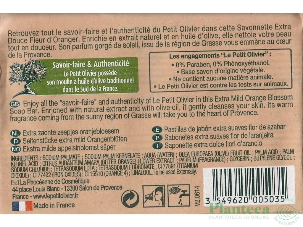 Sapun extra moale flori portocal 2x100g - LE PETIT OLIVIER