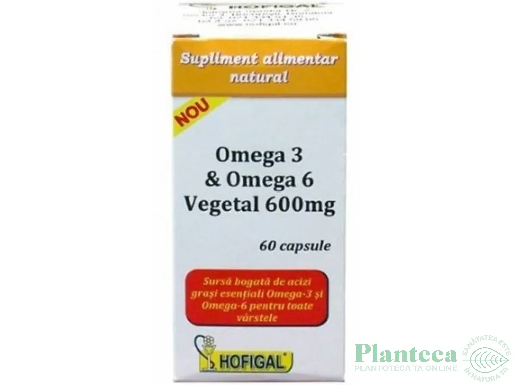 Omega3 omega6 vegetal 600mg 60cps - HOFIGAL