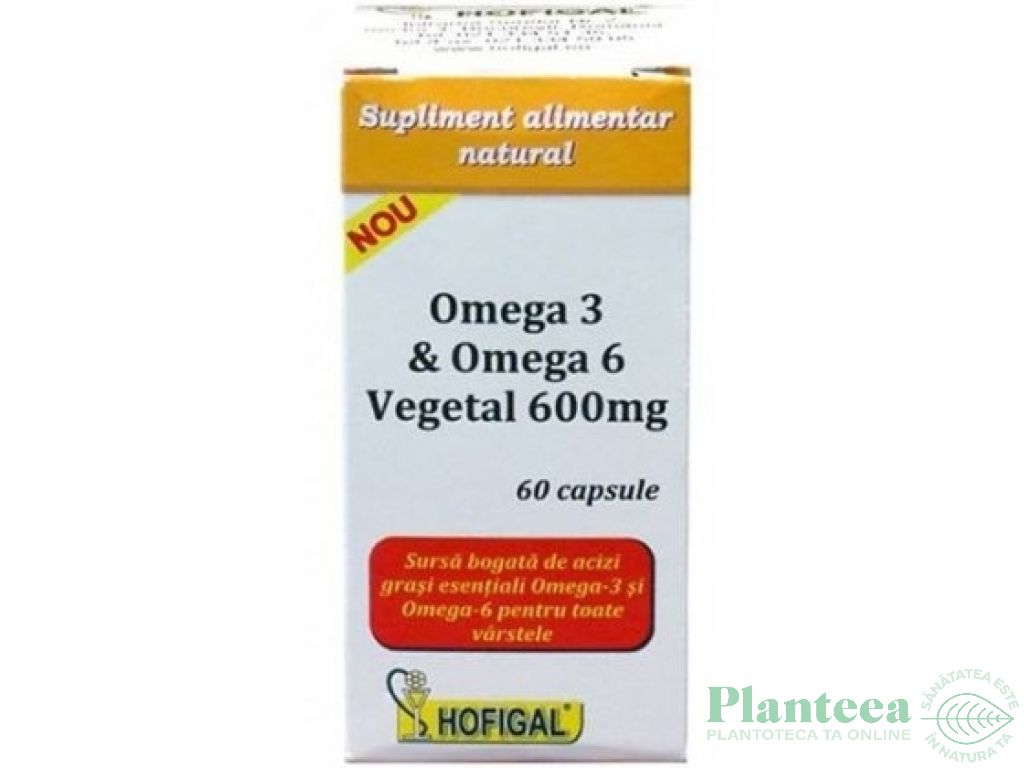 Omega3 omega6 vegetal 600mg 60cps - HOFIGAL