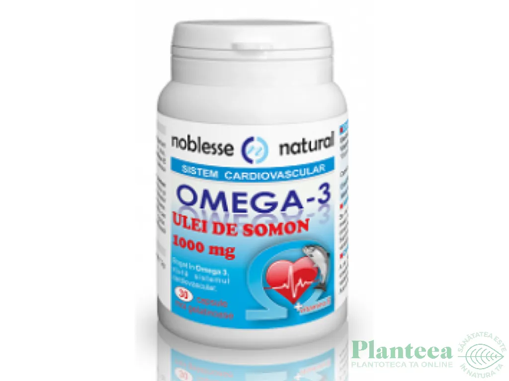 Omega3 forte ulei somon 1000mg E 120cp - NOBLESSE NATURAL