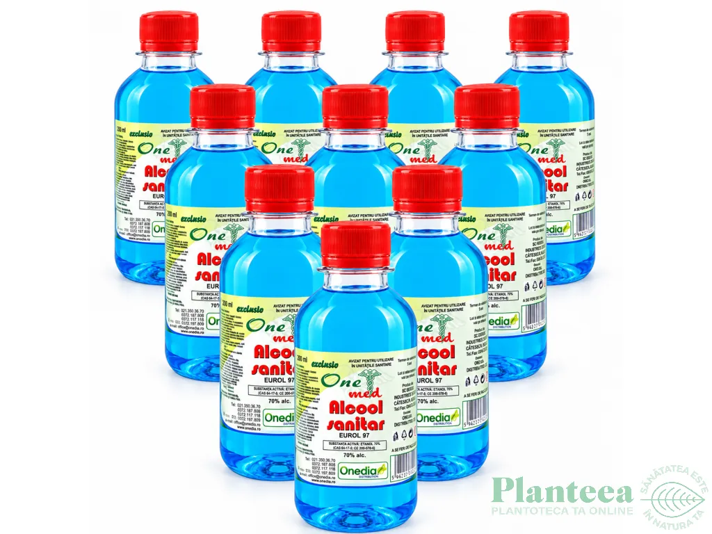 Set 10x Alcool sanitar 70% 200ml - ONE MED