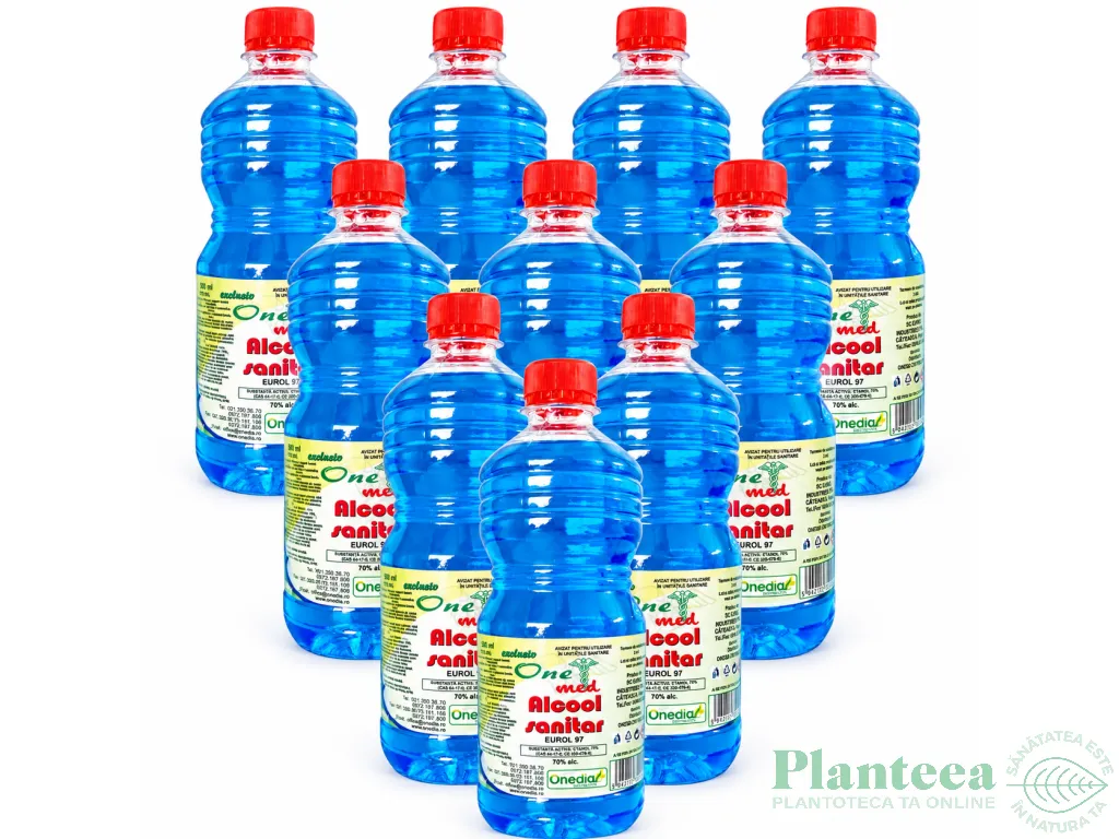 Set 10x Alcool sanitar 70% 500ml - ONE MED