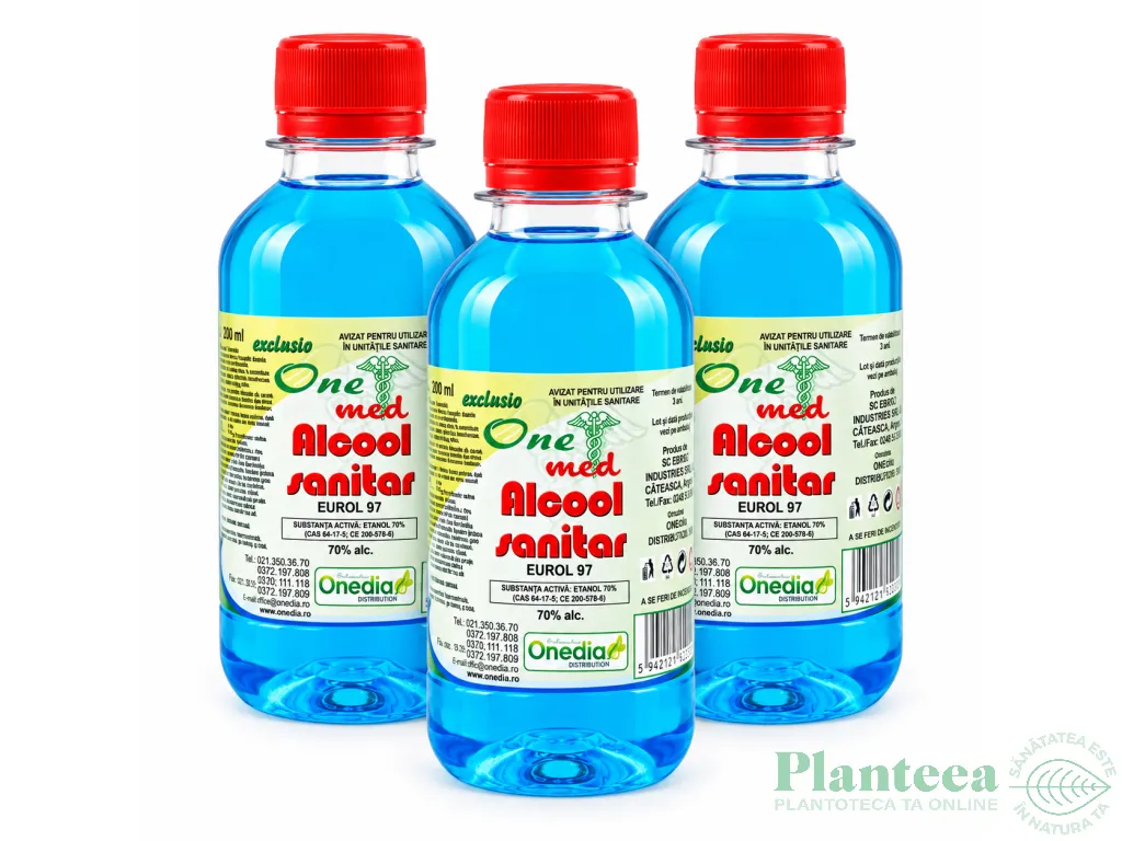 Set 3x Alcool sanitar 70% 200ml - ONE MED
