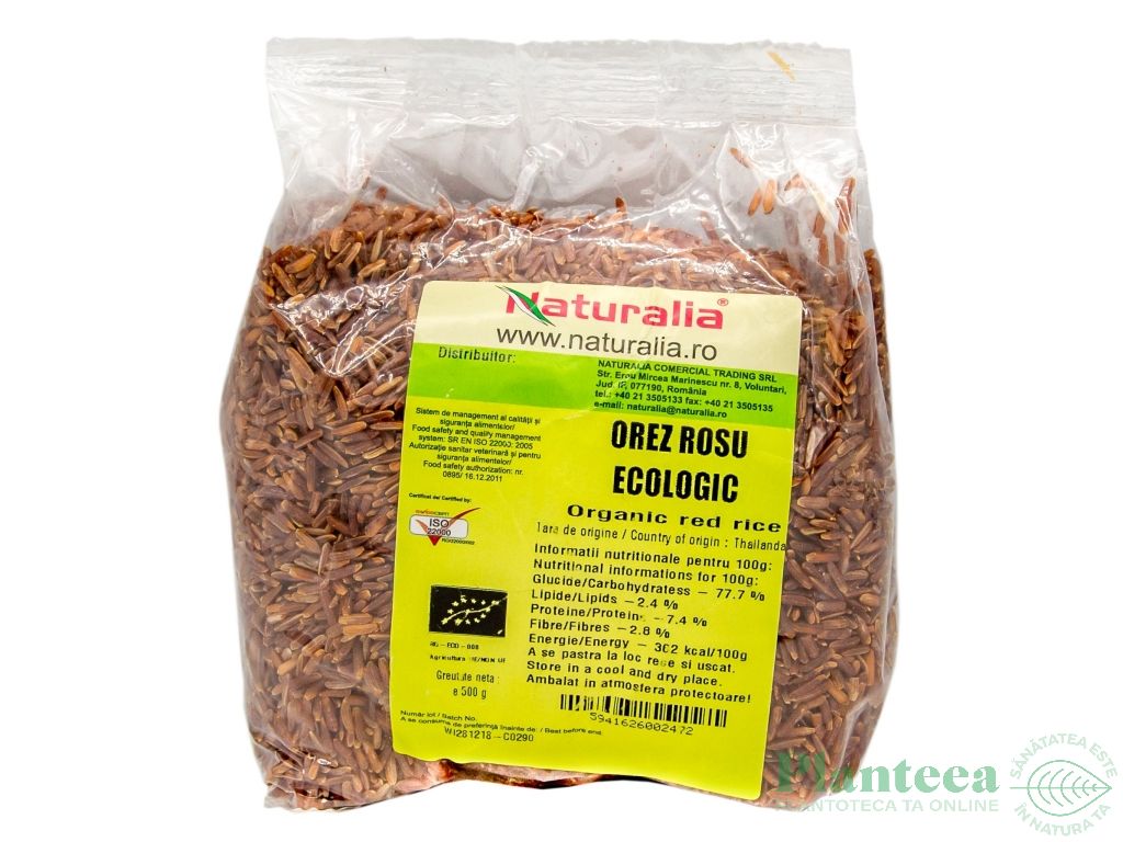 Orez rosu integral eco 500g - NATURALIA