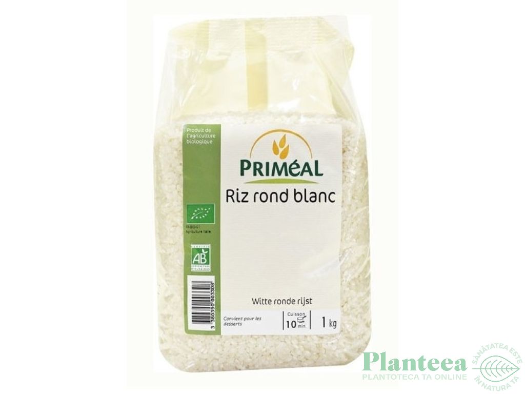 Orez bob rotund alb eco 1kg - PRIMEAL