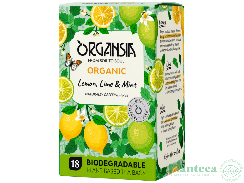 Ceai lamaie lime menta organic 18dz - ORGANSIA
