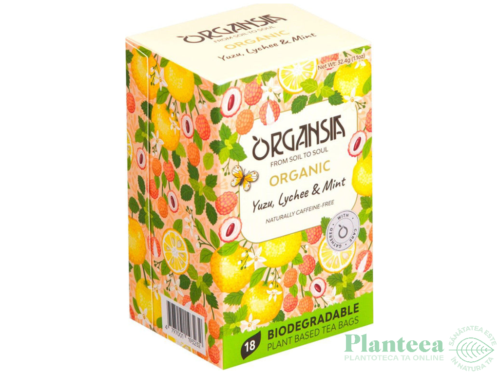Ceai yuzu lychee menta organic 18dz - ORGANSIA