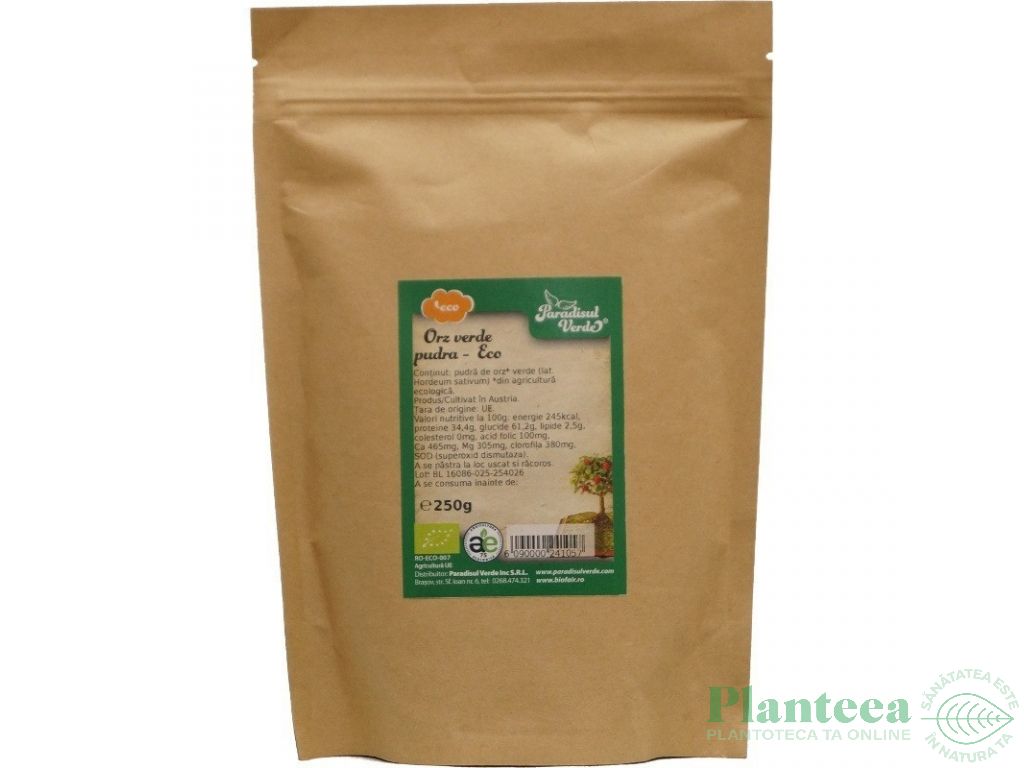 Pulbere orz verde EU ET eco 250g - PARADISUL VERDE