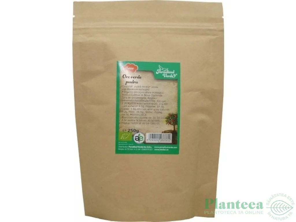 Pulbere orz verde Noua Zeelanda eco 250g - PARADISUL VERDE