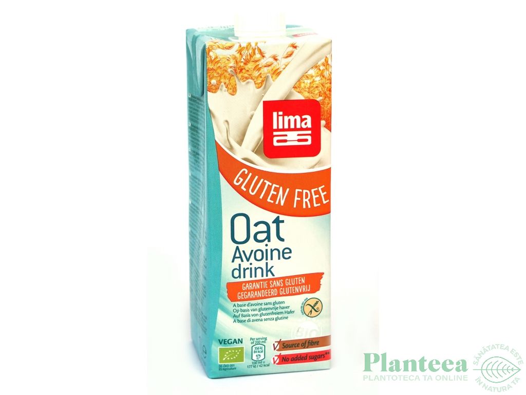 Lapte ovaz simplu fara gluten bio 1L - LIMA