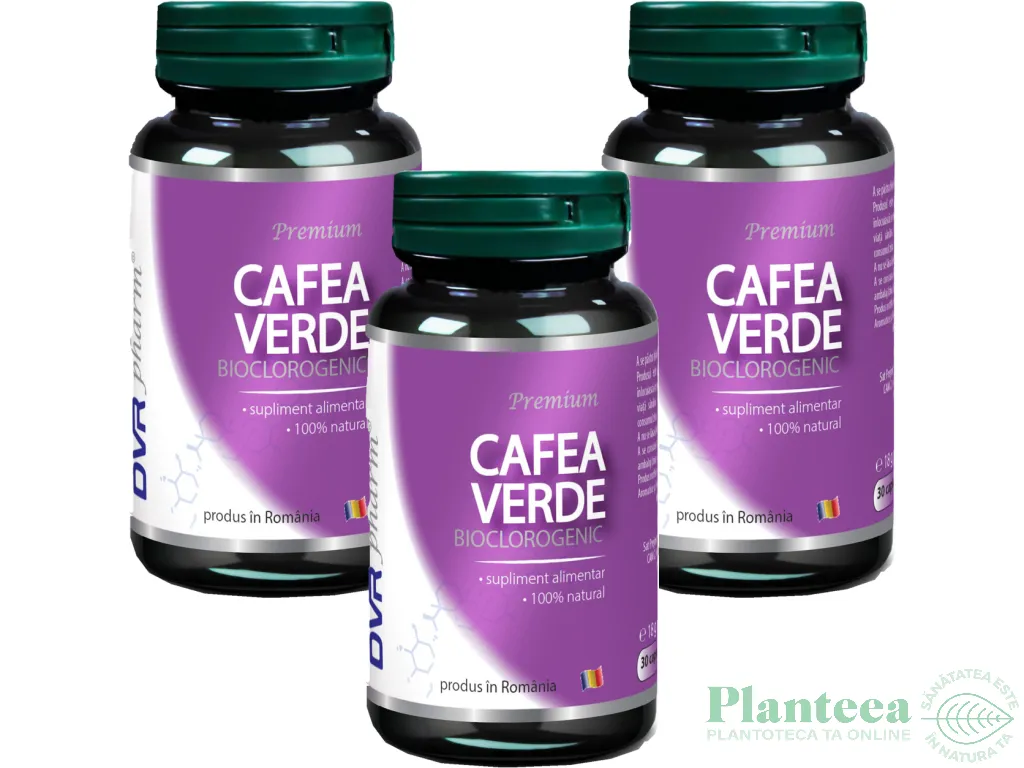 Set Cafea verde bioclorogenic 3x30cps - DVR PHARM