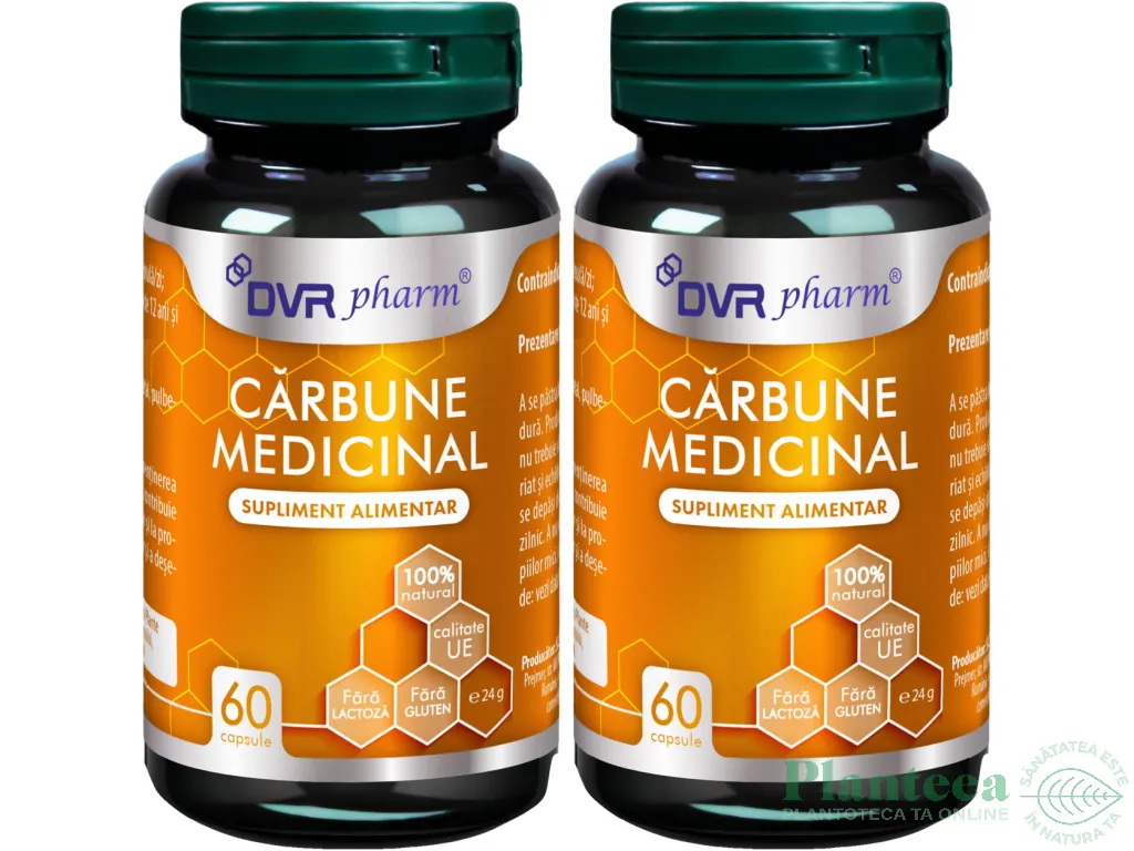 Pachet Carbune medicinal 300mg 2x60cps - DVR PHARM