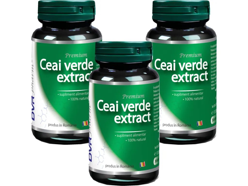 Set Ceai verde extract 3x30cps - DVR PHARM