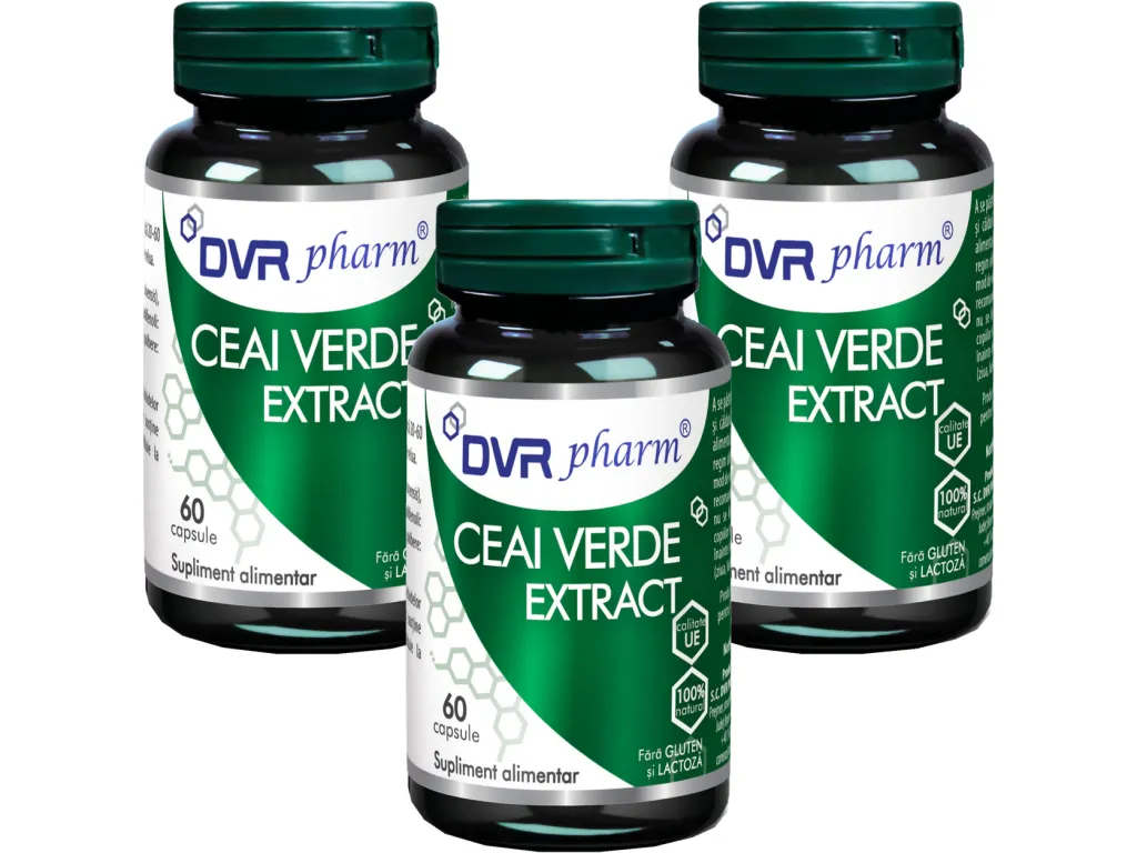 Set Ceai verde extract 3x60cps - DVR PHARM