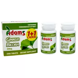Pachet Ginkgo biloba 240mg 2x60cp - ADAMS