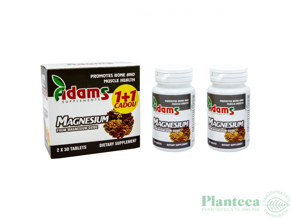 Pachet Magneziu 375mg 2x30cp - ADAMS SUPPLEMENTS