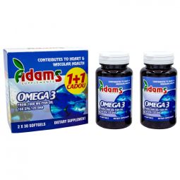 Pachet Omega3 1000mg ulei peste vit E 2x30cps - ADAMS