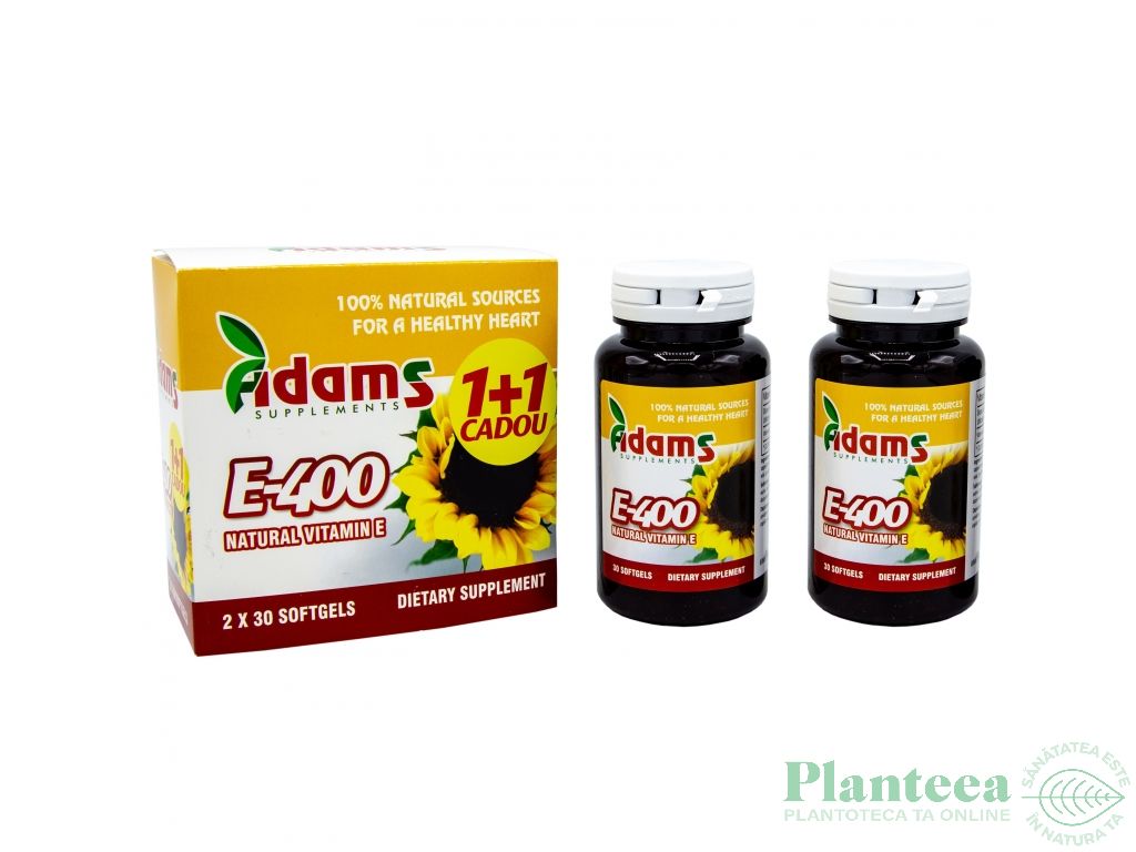 Pachet Vitamina E 420mg naturala 2x30cps - ADAMS