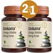 Pachet Ginkgo biloba 80mg Ginkana forte 2x30cp - ALEVIA