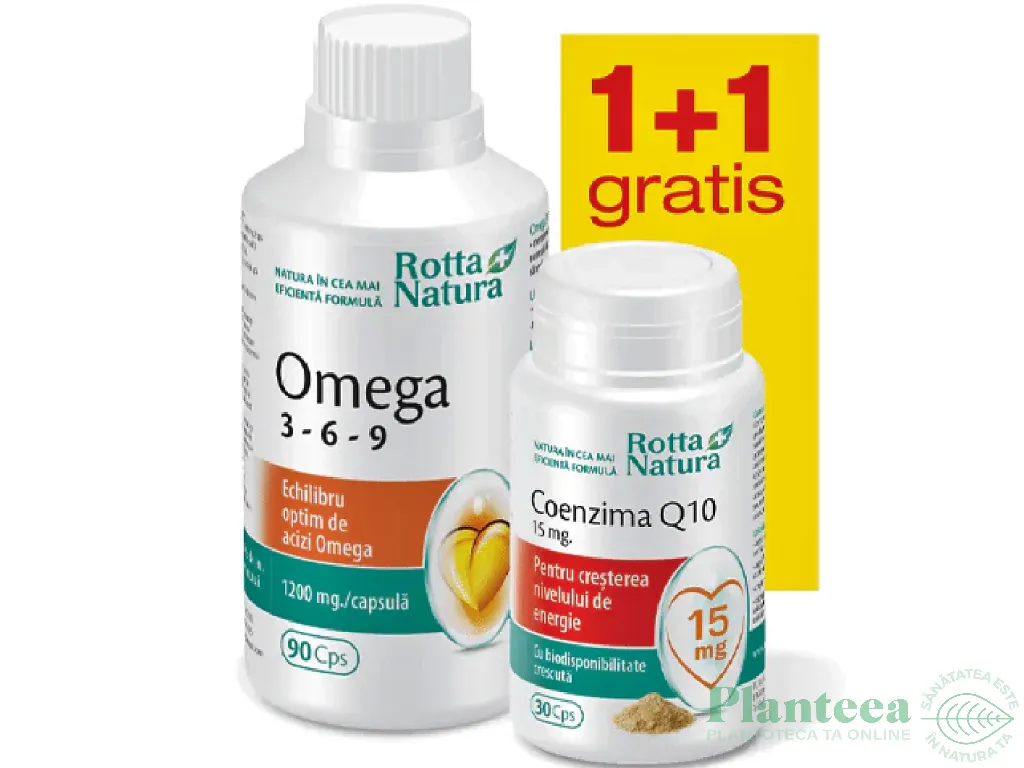 Pachet Omega369 90cps + Coenzima Q10 15mg 30cps - ROTTA NATURA