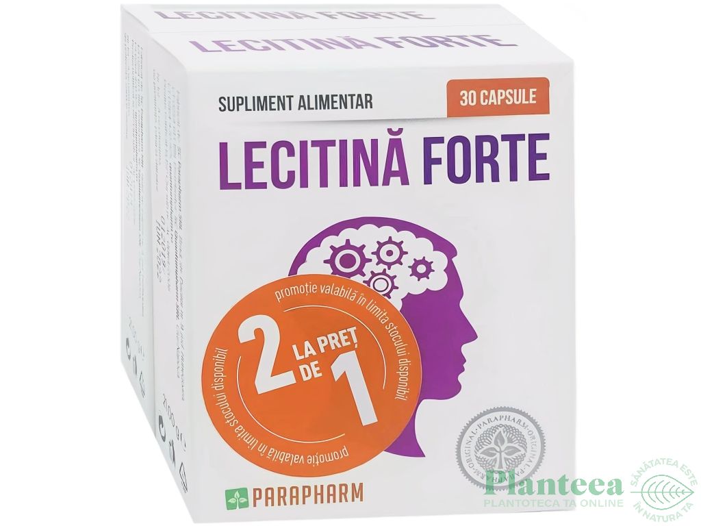 Pachet Lecitina forte 2x30cps - PARAPHARM
