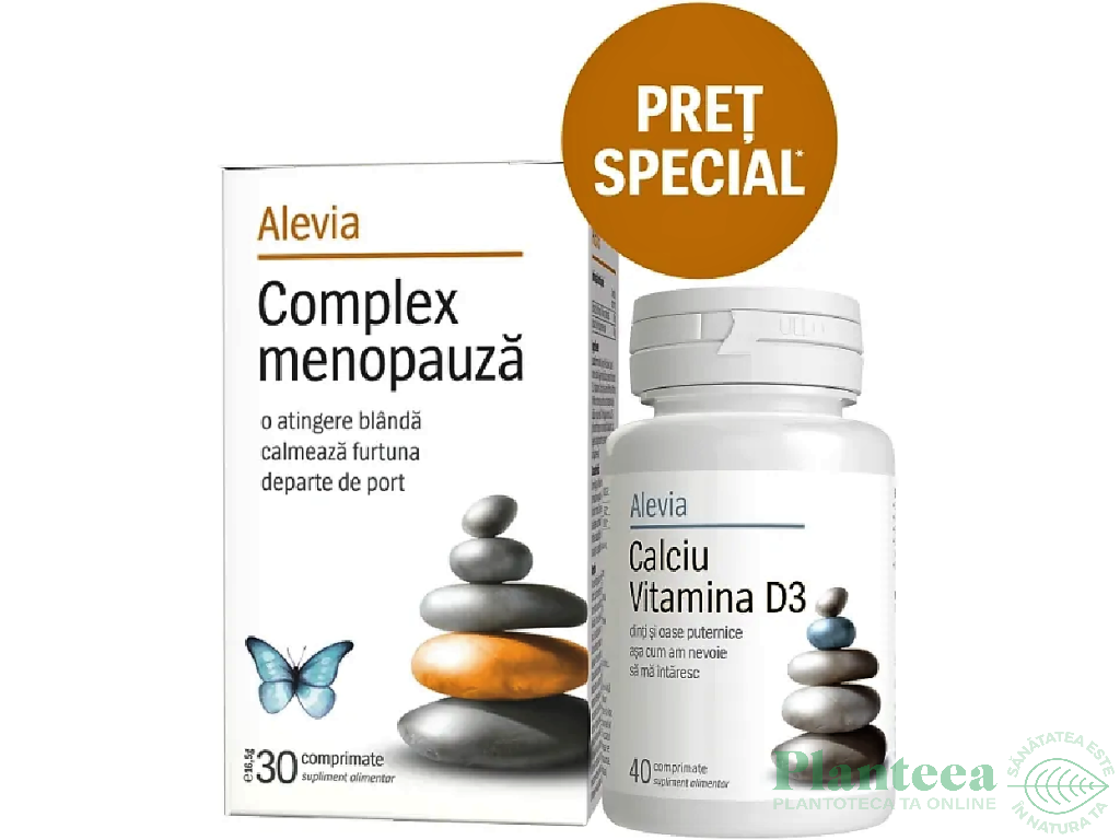 Pachet Complex menopauza 30cp+Calciu D3 40cp - ALEVIA