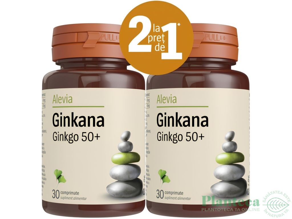 Pachet Ginkgo 50+ Ginkana 2x30cp - ALEVIA