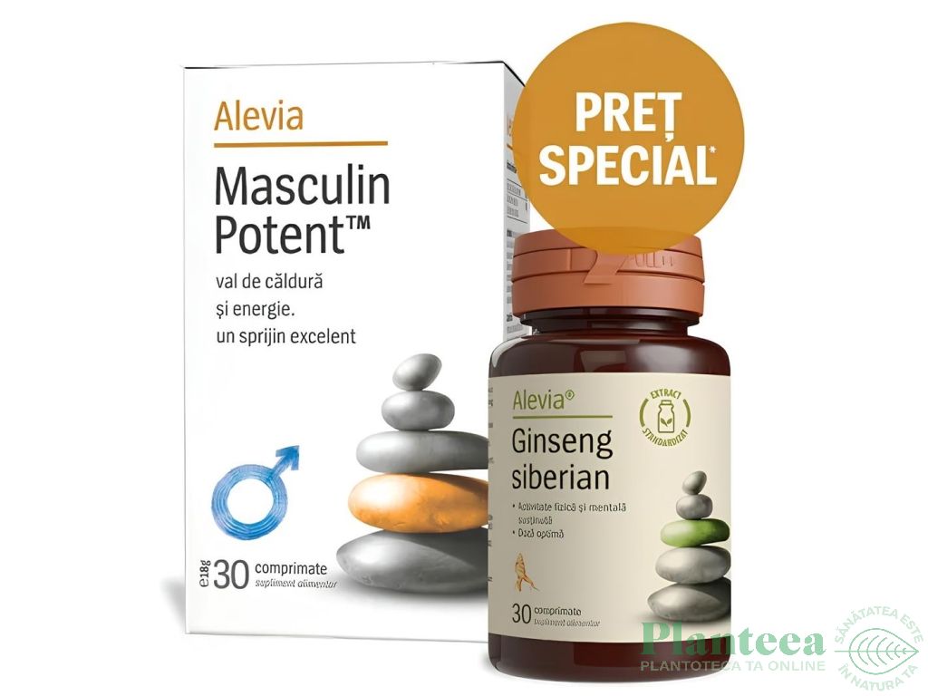 Pachet Masculin Potent+Ginseng Siberian 30+30cp - ALEVIA