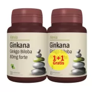 Pachet Ginkgo biloba 80mg Ginkana forte 2x60cp - ALEVIA