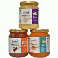 Pachet Miere cruda [tei poliflora salcam] eco 3x500g - APILAND