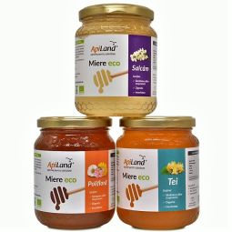 Pachet Miere cruda [tei poliflora salcam] eco 3x500g - APILAND
