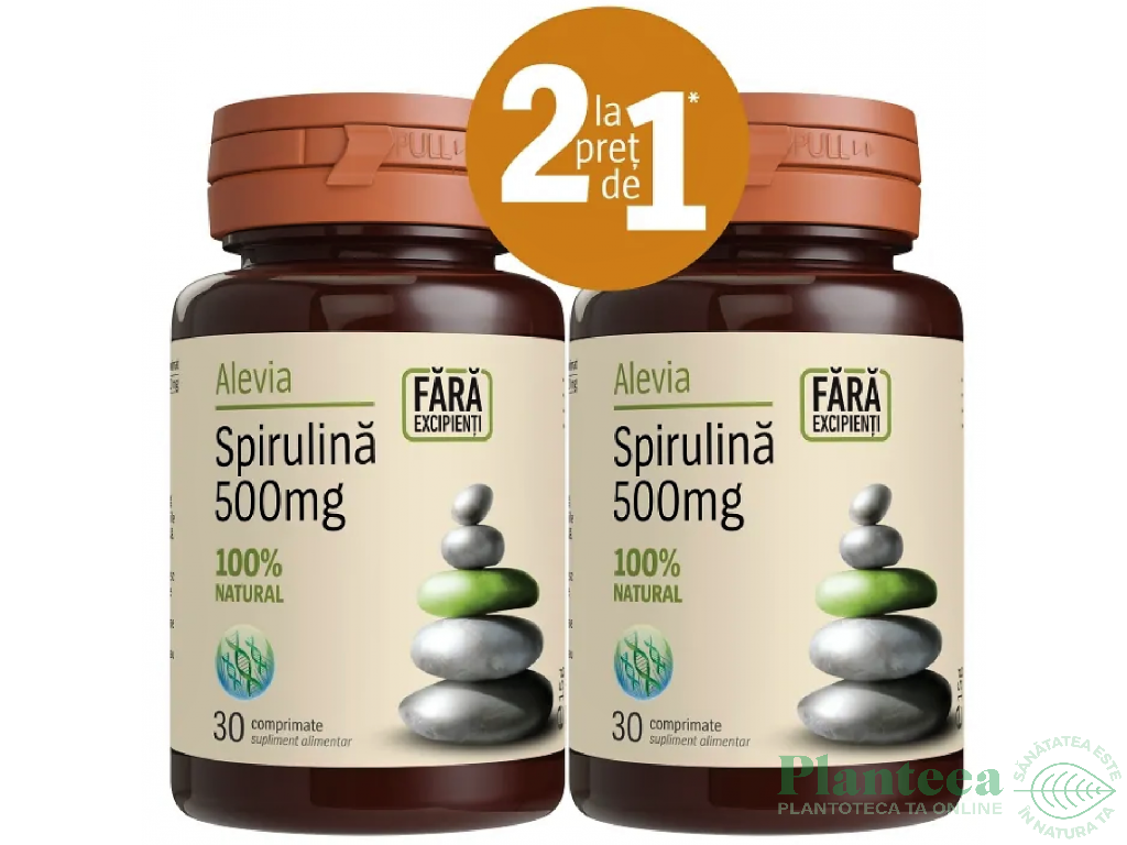 Pachet Spirulina 500mg 2x30cp - ALEVIA