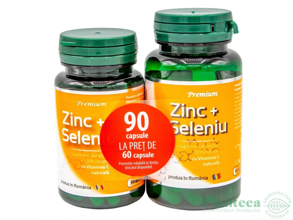 Pachet Zinc Seleniu C 60+30cps - DVR PHARM