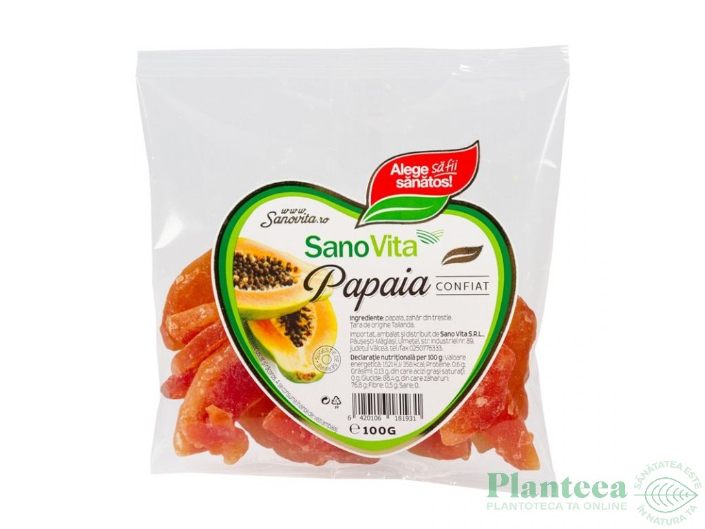 Papaya confiat 100g - SANOVITA