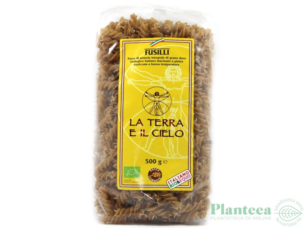 Paste fusilli grau integral 500g - LA TERRA E IL CIELO