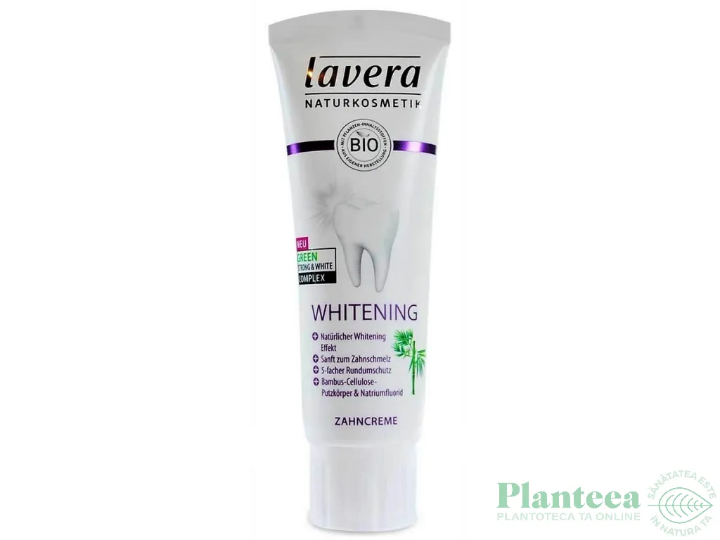 Pasta dinti particule celuloza bambus Whitening 75ml - LAVERA