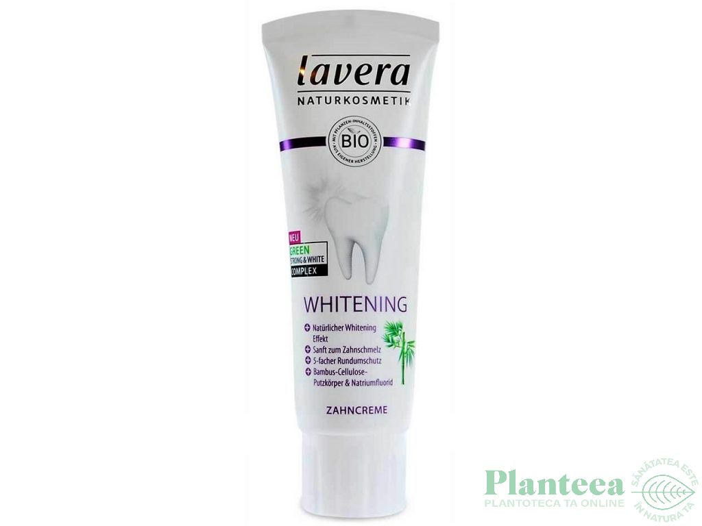 Pasta dinti particule celuloza bambus Whitening 75ml - LAVERA