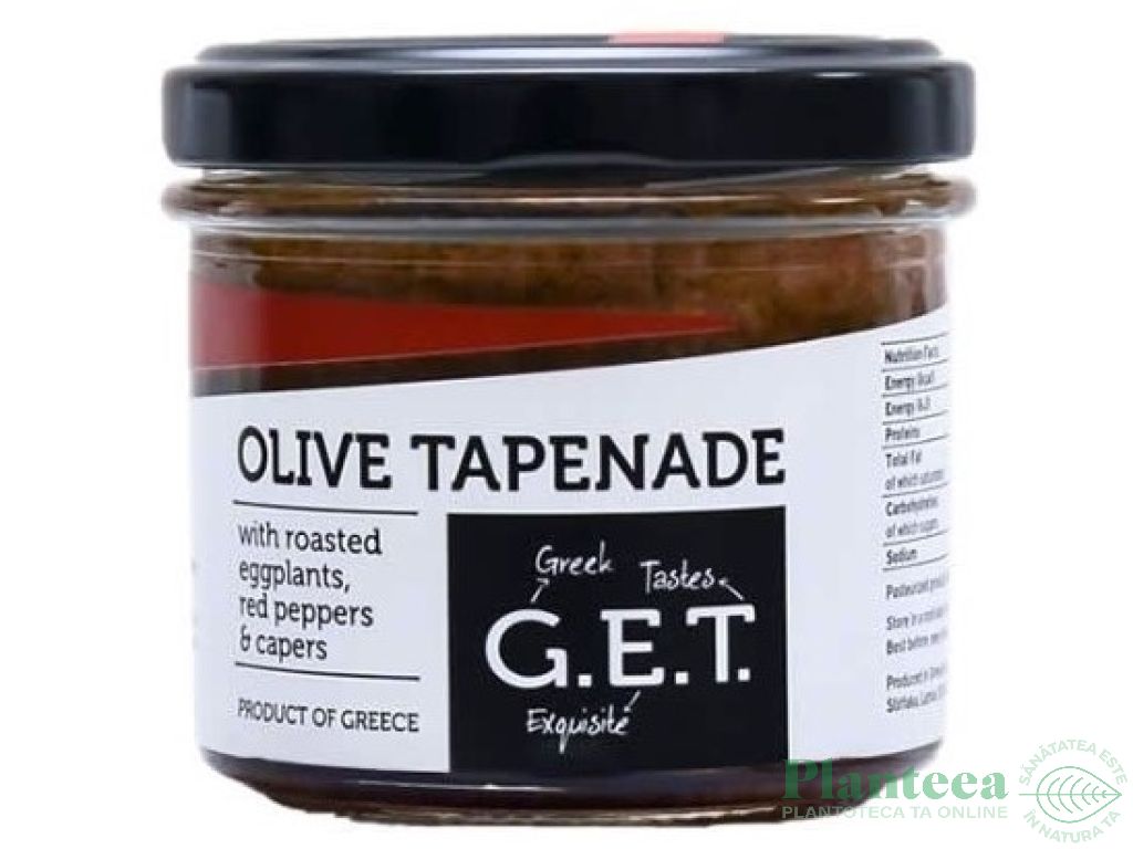 Pasta masline verzi vinete ardei rosu capere Tapenade 105g - G.E.T.