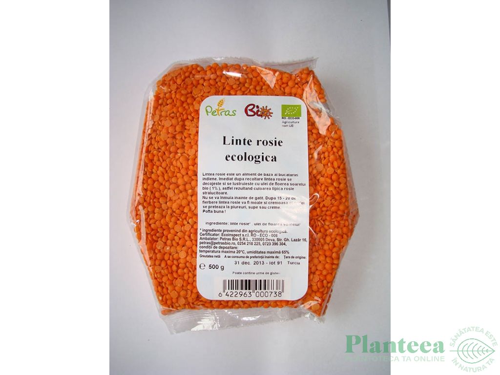 Linte rosie boabe 500g - PETRAS BIO