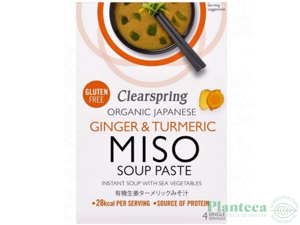 Supa instant miso ghimbir turmeric alge eco 4x15g - CLEARSPRING