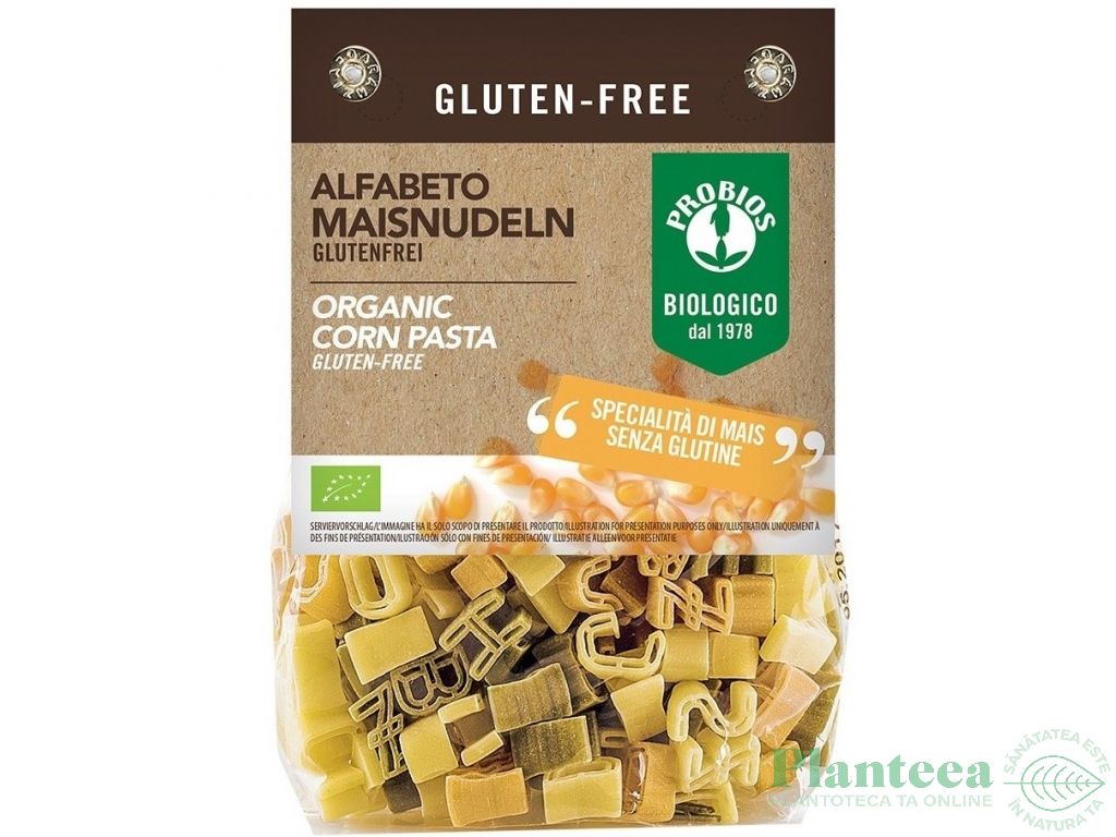 Paste alfabet porumb fara gluten eco 400g - PROBIOS