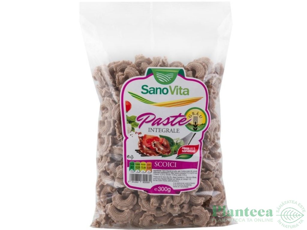 Paste scoici grau integral 300g - SANOVITA