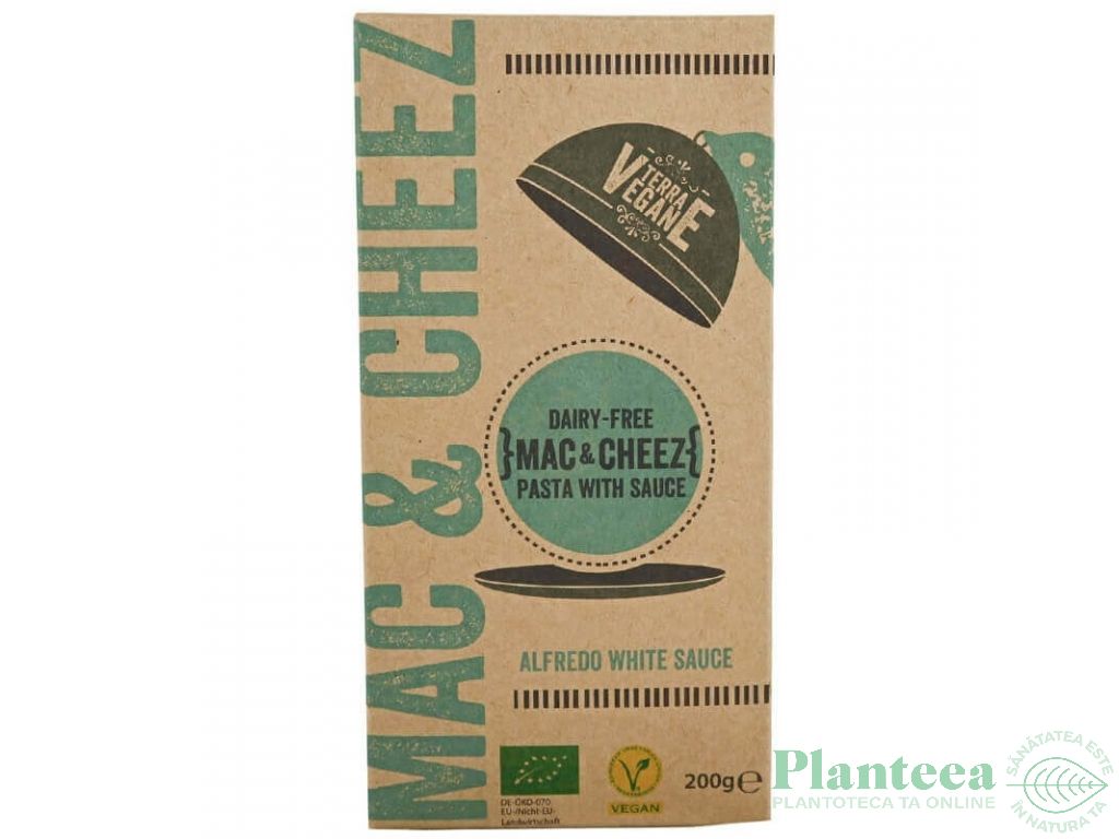 Meniu paste melci cu sos alb branza vegana Mac 200g - TERRA VEGANE