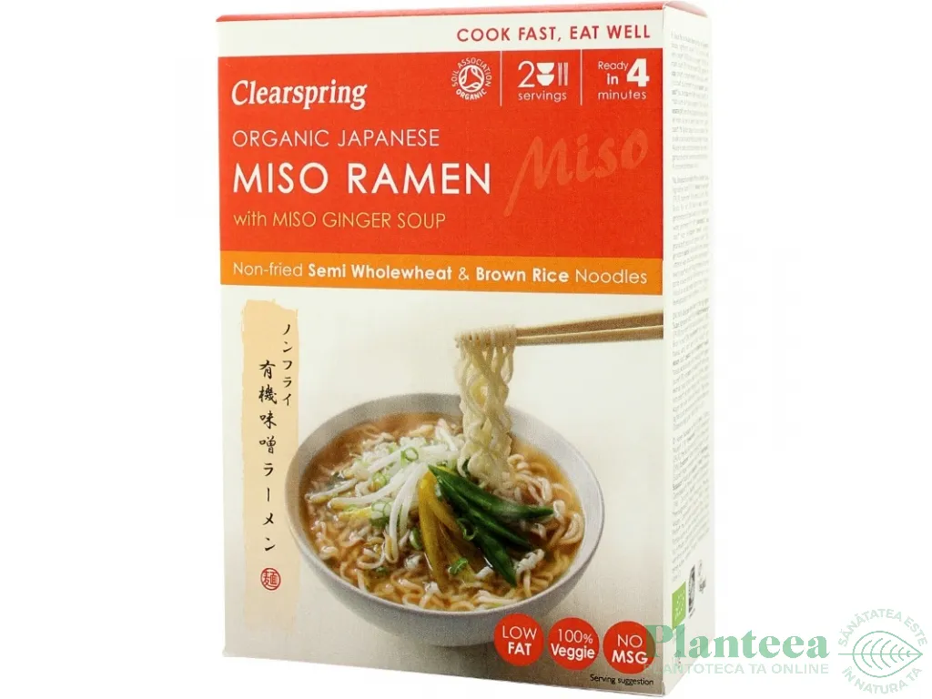 Meniu Miso Ramen [taitei grau orez+supa ghimbir] eco 210g - CLEARSPRING